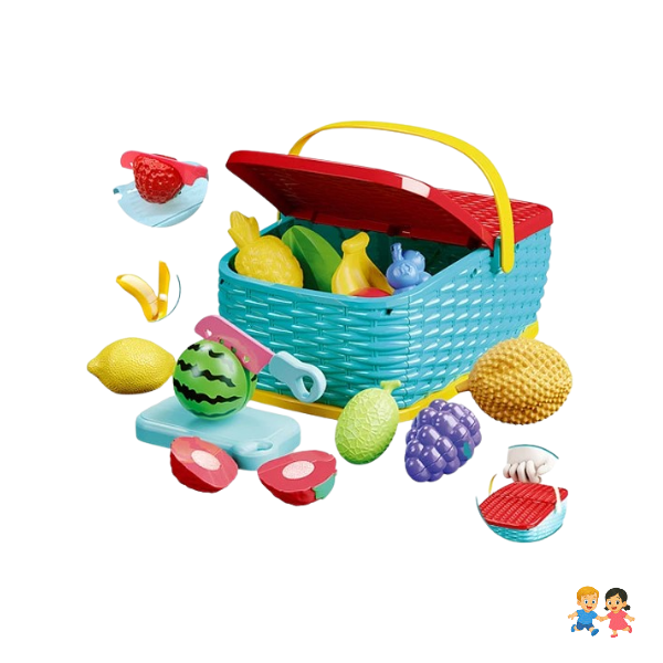 Juguete Didáctico - Set De Frutas Con Velcro Para Cortar.