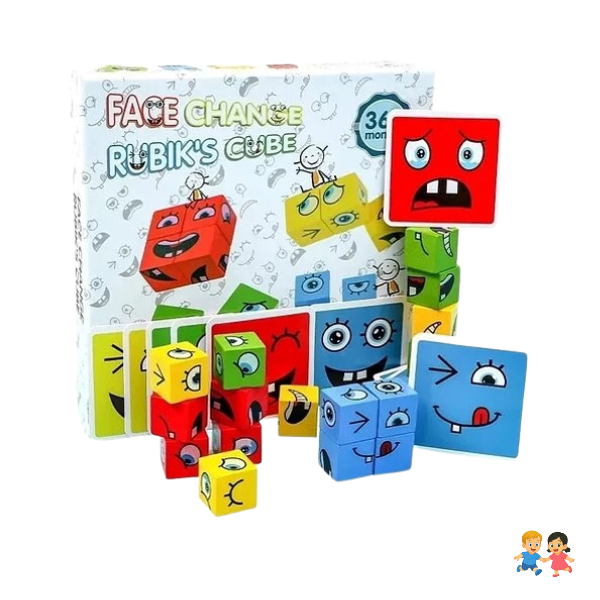 Puzzle Cubos Juego Didáctico Expresiones Y Emociones.