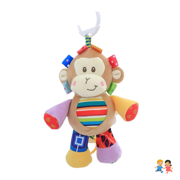 Peluche Estimulación Sensorial Bebé Con Sonajero Y Colgador