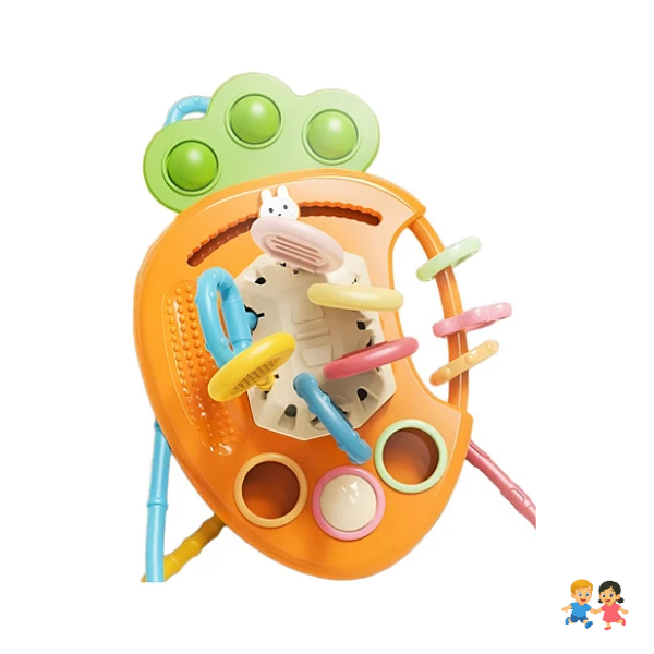 Juguete Sensorial Montessori 3en1 Para Bebé Diseño Zanahoria.
