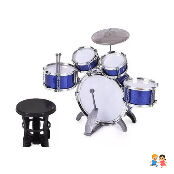 Batería Musical Juguete Jazz Drum Niño 5 Tambores + Piso