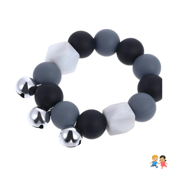 Pulsera De Dentición De Silicona Con Sonajero (2 En 1).