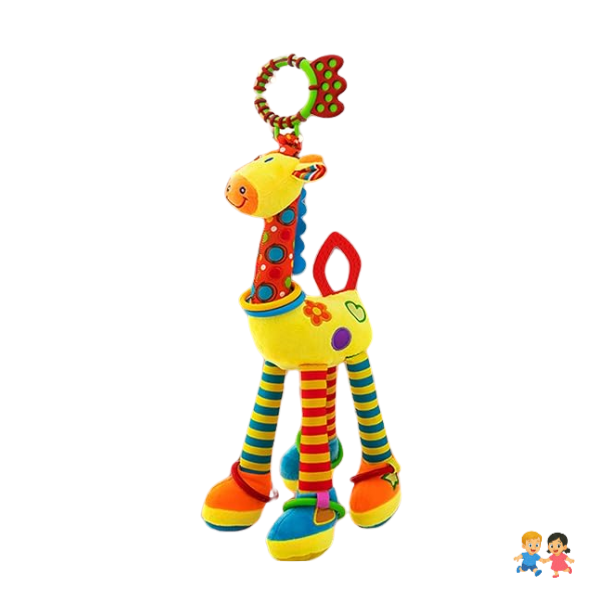 Peluche Sensorial Jirafa Con Sonajero Para Bebe.