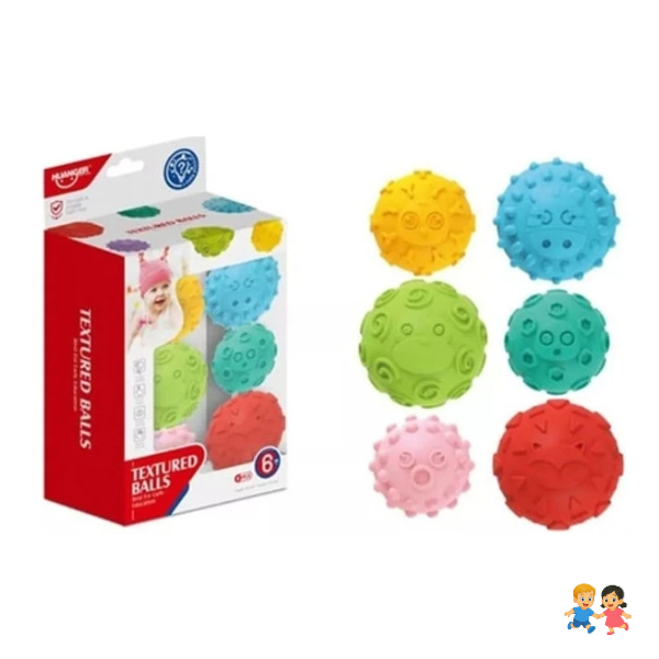 Set De 6 Pelotas Sensoriales Aprendizaje Para Bebé.
