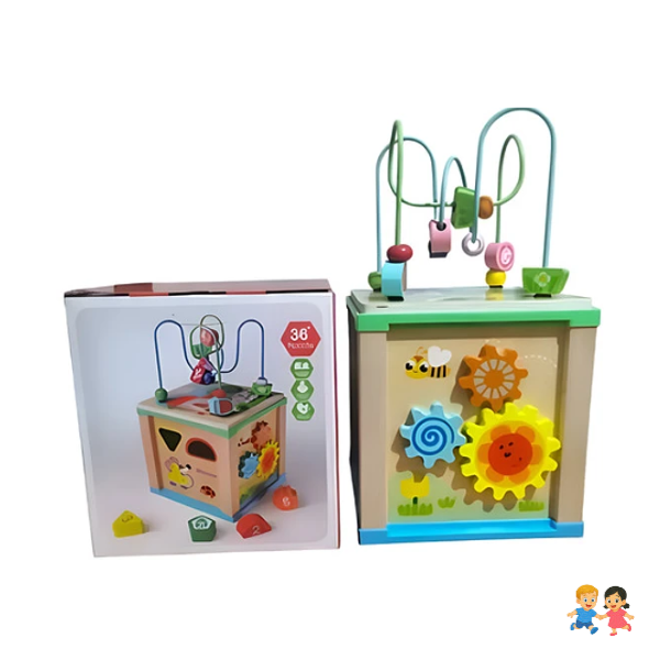 Caja De Motricidad Con Pizarra Montessori Juguete De Madera.