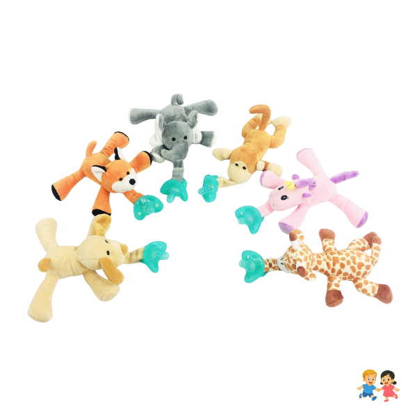 Porta Chupete De Suave Peluche De Animal Para Bebé.