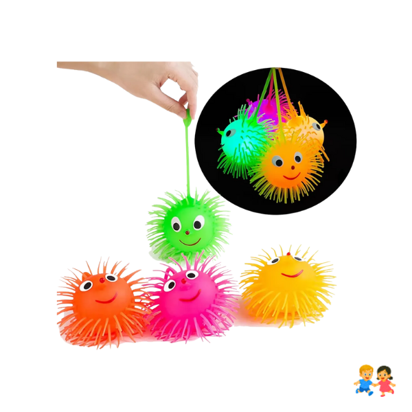 Pelota Erizo Juguete Antiestrés Yoyo Luces Led.