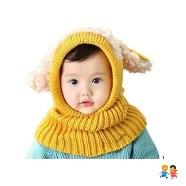 Gorro Lana Con Cuello Y Orejitas.