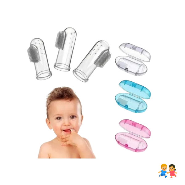 Cepillo De Dientes Para Bebes Tipo Dedal Con Estuches.