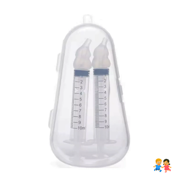 Jeringas Lavado Nasal Bebés(pack2)+cajita Para Guardar 10ml Transparente