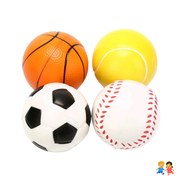 4 X Pelota Deportes Anti Estrés Espuma 7cm Sorpresa Variados.