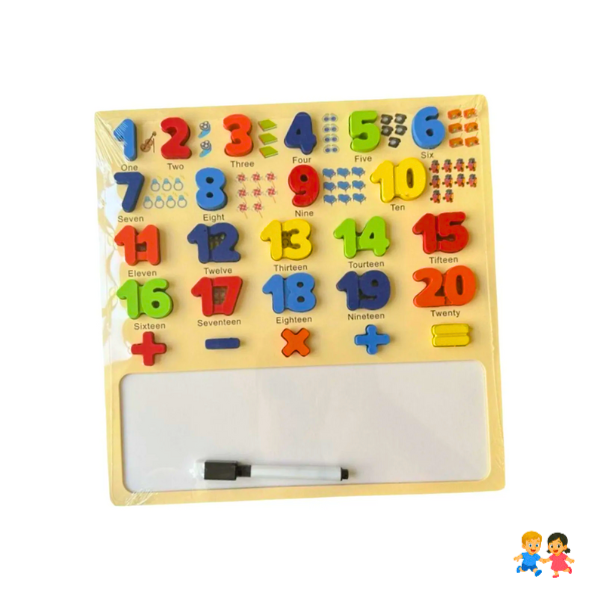 Tabla Encaje Didáctico Madera Número + Pizarra