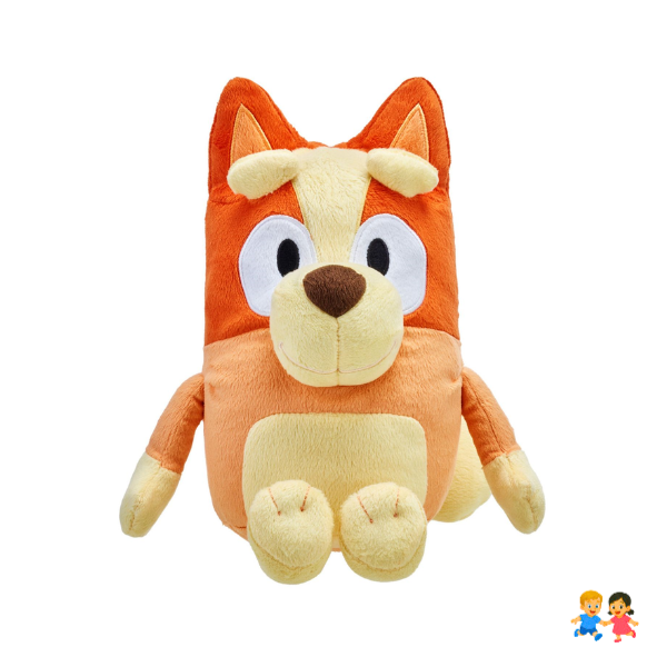 Peluche Suave bingo 30 Cm naranja azulado.
