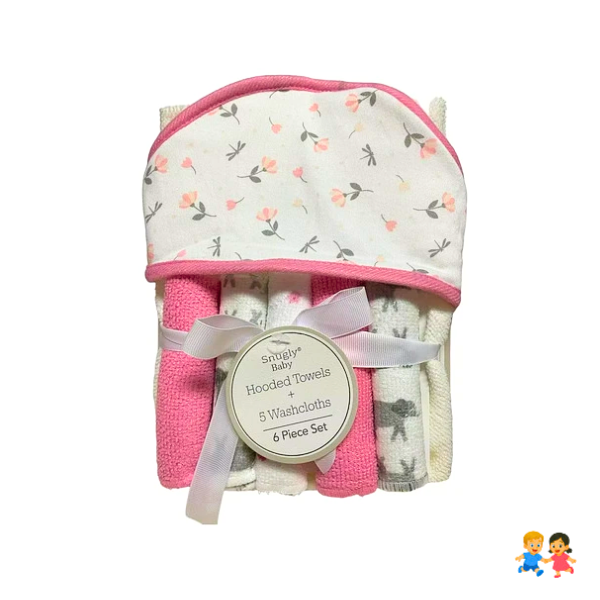 Set Toalla Con 5 Babitas Colores Pasteles