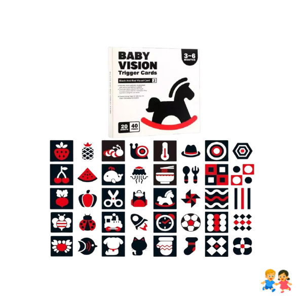Tarjetas Estimulación Visual Sensorial Montessori 3-6 Meses.