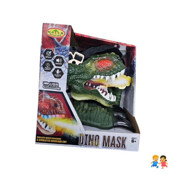 Máscara Dinosaurio Y Garras Con Cambiador Luz Sonido Spray
