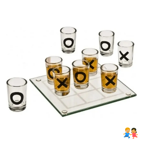 Juego De Bebida Shots Gato Tres En Raya, Vasos De Chupito