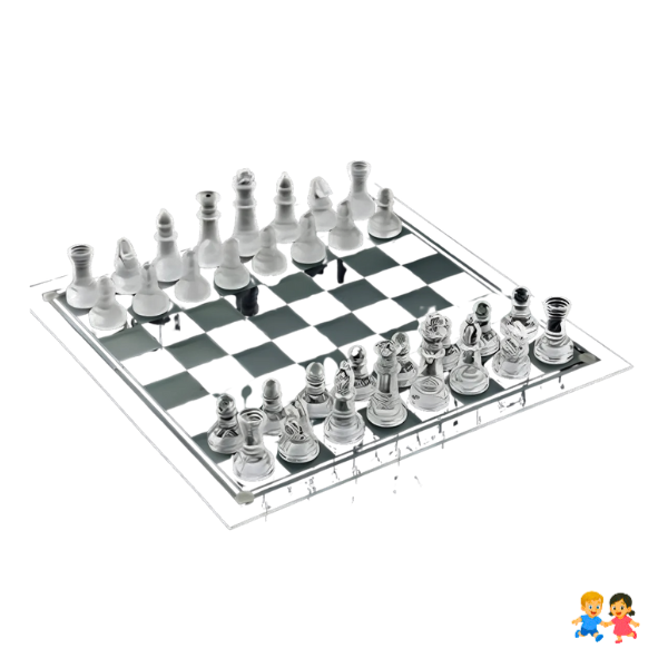 Ajedrez Cristal Calidad 26 X 26 Cristal Juego Mesa Lujo