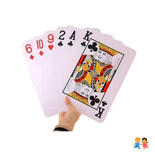 Mazo De Naipe Gigante Ingles Tamaño De 24x17cms, Carta Gigante