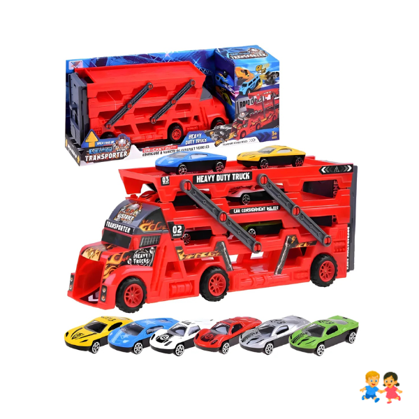 Camión Transportador De Autos Remolque 3 Pisos Juguete Camión Remolque