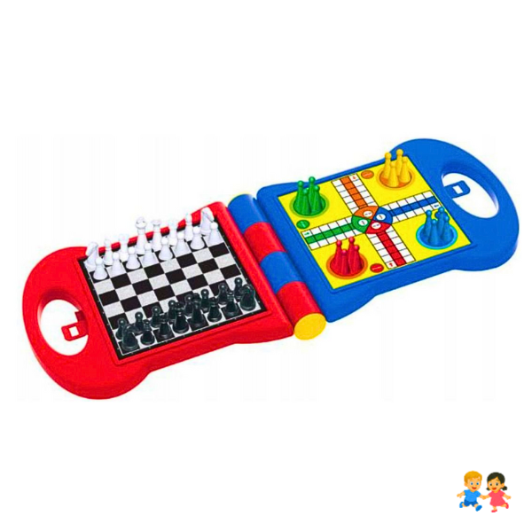 Juego De Mesa 5 En 1 Damas Ajedrez Ludo Portátil