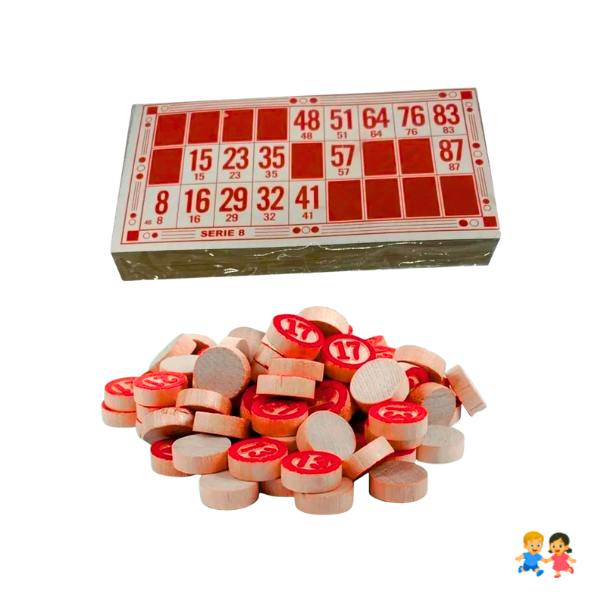 Juego Loteria 48 Cartones Numeros Madera Bingo