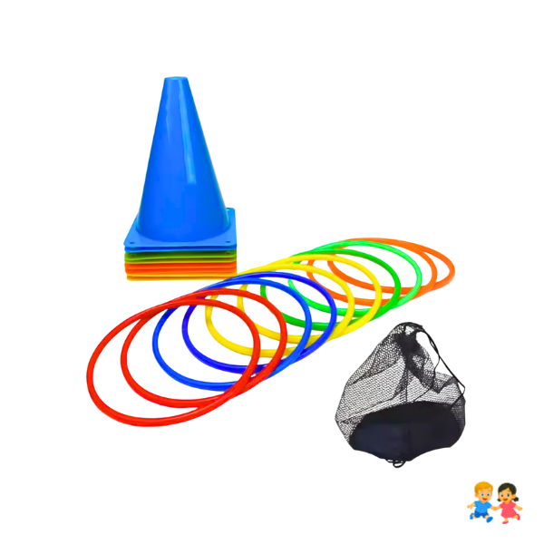 Kit De Entrenamiento Con Cono Y Aros Agilidad