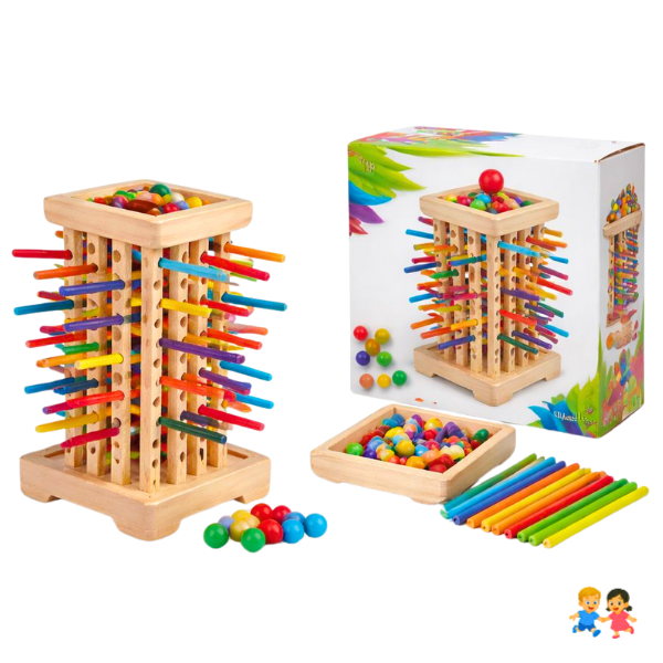 Juego De Mesa Montessori Habilidades Motoras Torre De Palitos De Colores