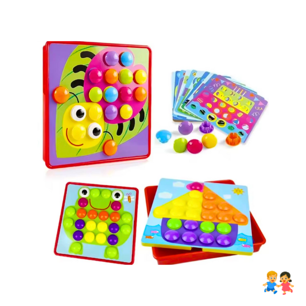 Juego Didáctico Botones Montessori Niños 3 Motricidad Fina 46 Pcs
