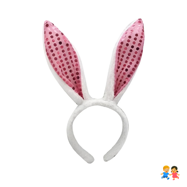 Cintillo Orejas Conejo Lentejuelas Cotillón Conejito Pascua
