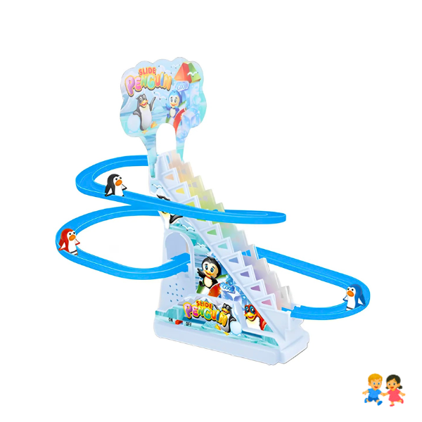 Pista De Carreras Pinguino Escaleras Deslizamiento Juguete