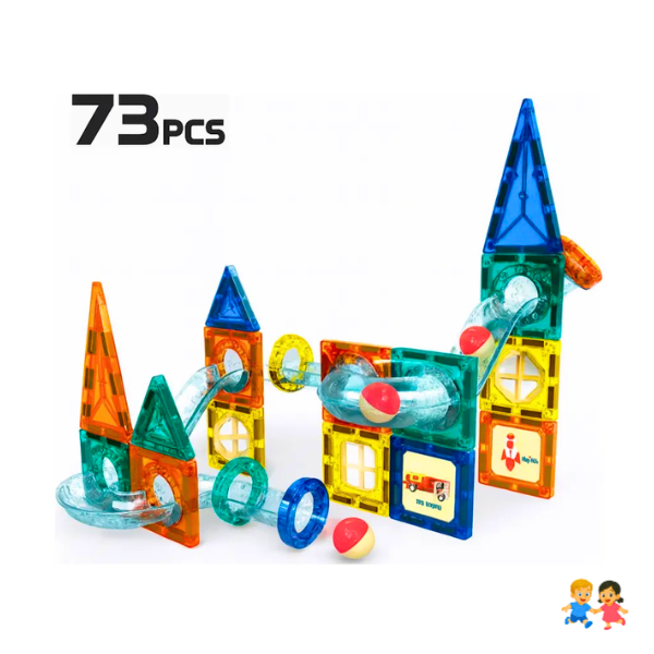 Juego Bloques Magnéticos Construccion 73 Piezas Tobogan