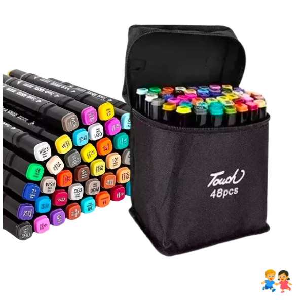 48pcs Plumones Doble Punta Rotulador Plumones Para Colorear