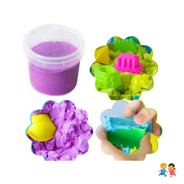 Arena Kinética Arco Iris – Set Mezcla De 5 Kg Con 6 Colores, Caja Con Tapa Para Niños De 3 A 7+ Años, Arena Mágica Que No Se Seca Y Fácil De Limpiar