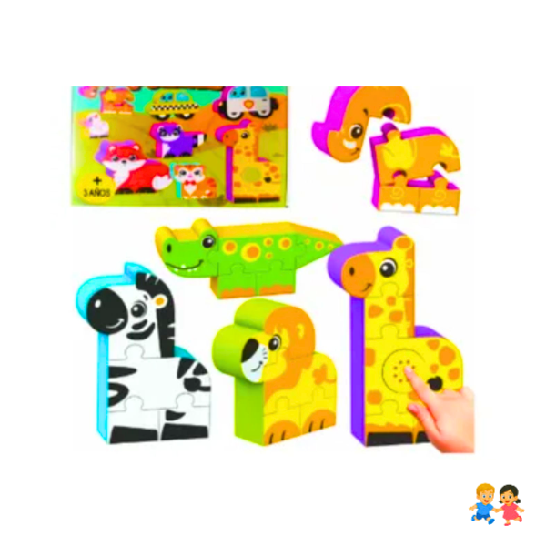 Rompecabezas Infantil De Goma Eva Animales Didáctico 3D