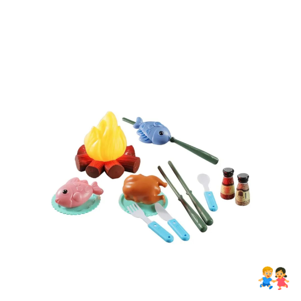 Set Camping Infantil Juguete Con Fogata Y Accesorios