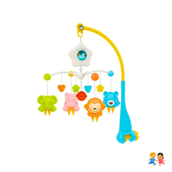 Movil Musical Bebe Cuna Proyector Sonajero Luz Sonido Giratorio
