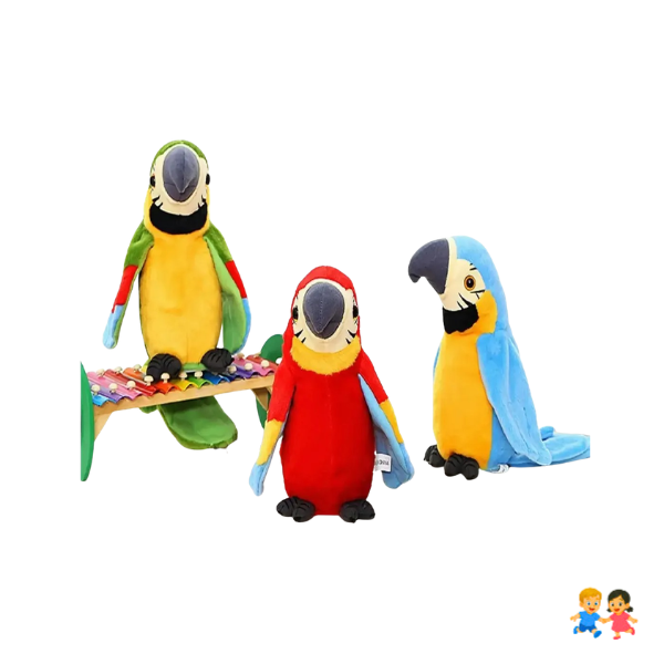 Robot Loro Repite Habla Baila Alas Peluche Pájaro Guacamaya