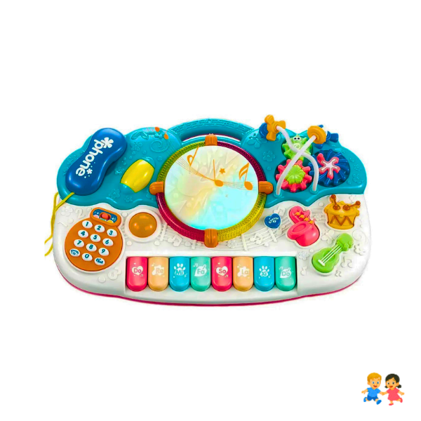 Piano Musical Didáctico Bebé Multifuncional Luces Sonidos Juguete Educativo Infantil