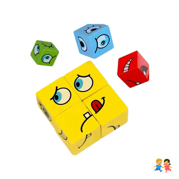 Juego Cambia La Cara de Cubos con Timbre Rompecabezas.