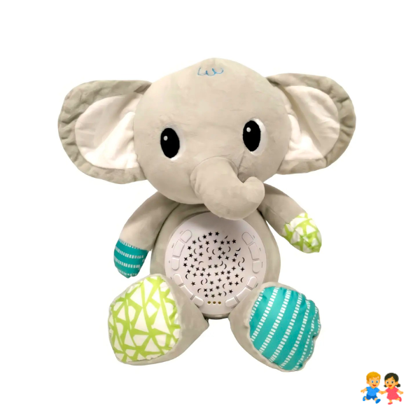 Peluche Con Sonido Ruido Blanco Luz Nocturna Elefante