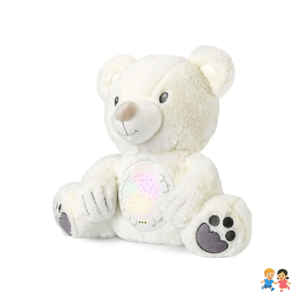 Peluche Con Sonido Ruido Blanco Luz Nocturna Osito