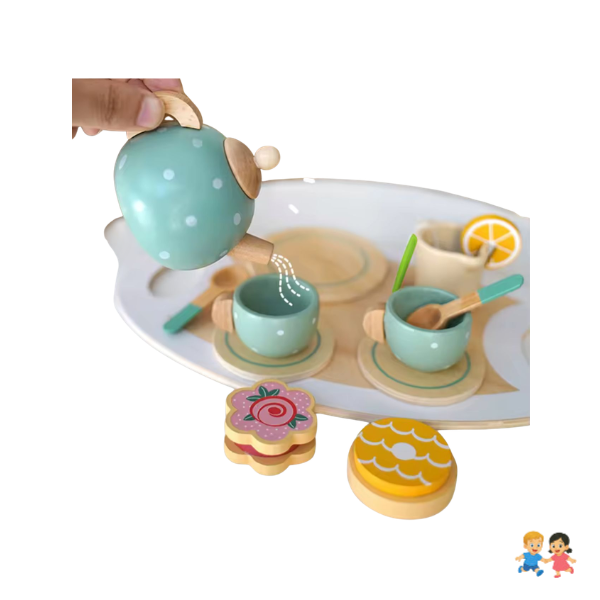 Juego Tazas De Té Madera Niños Juguete Didáctico
