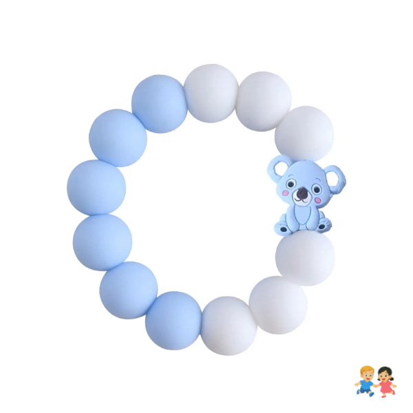 Pulsera De Dentición De Silicona Con Sonajero (2 En 1).