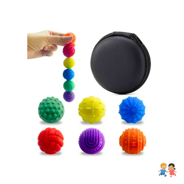 Set 6 Pelotas Masaje Texturizadas con Estuche