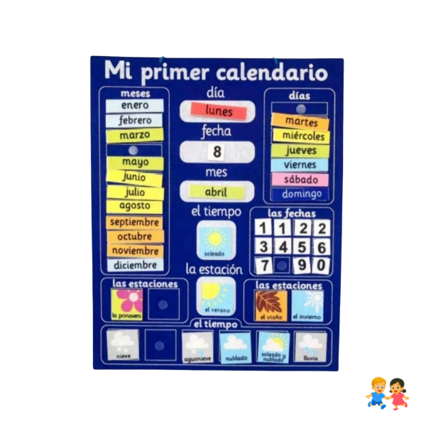 Calendario Educativo Montessori Para Niños Clima Estaciones Fecha