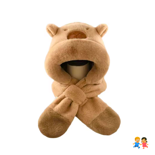 Gorro Oso Con Bufanda Orejas Peludo Invierno