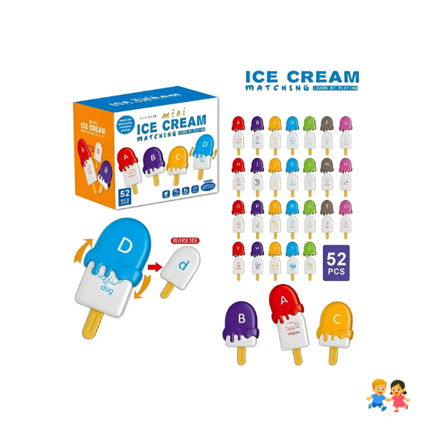 Set Helados Educativo Unir Letras 52 Piezas