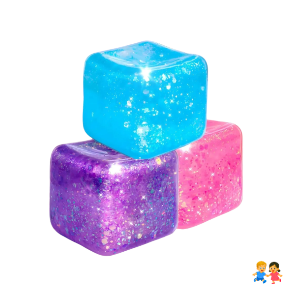 Cubo Sensorial Purpurina Gel Antiestrés Niños Adultos