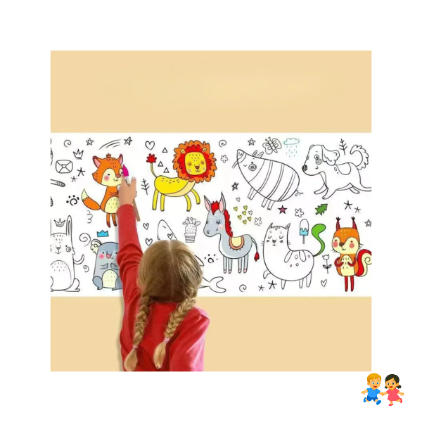 Rollo de Papel Adhesivo para Colorear con Crayones 2mts